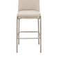 Dion Upholstered Bar Stool in Camel Synthetic Leather and Brushed Nickel Metal