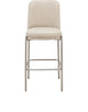Dion Upholstered Bar Stool in Camel Synthetic Leather and Brushed Nickel Metal
