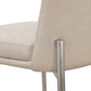 Dion Upholstered Bar Stool in Camel Synthetic Leather and Brushed Nickel Metal