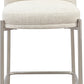 Dion Upholstered Bar Stool in Natural Light Linen and Brushed Nickel Metal