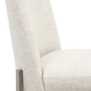 Dion Upholstered Bar Stool in Natural Light Linen and Brushed Nickel Metal