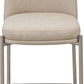 Dion Upholstered Counter Stool in Camel Synthetic Leather and Brushed Nickel Metal