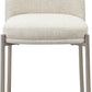 Dion Upholstered Counter Stool in Natural Light Linen and Brushed Nickel Metal