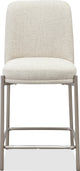 Dion Upholstered Counter Stool in Natural Light Linen and Brushed Nickel Metal