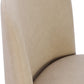 Dion Upholstered Dining Chair in Camel Synthetic Leather and Brushed Nickel Metal
