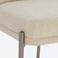 Dion Upholstered Dining Chair in Natural Light Linen and Brushed Nickel Metal