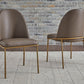 Doheny Leather Upholstered Metal Leg Dining Chair in Boots and Brass
