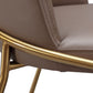 Doheny Leather Upholstered Metal Leg Dining Chair in Boots and Brass