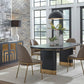 Doheny Leather Upholstered Metal Leg Dining Chair in Boots and Brass