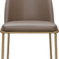Doheny Leather Upholstered Metal Leg Dining Chair in Boots and Brass