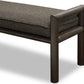 Dorsey Boucle Upholstered Wooden Bench in Basalt Grey and Pumpernickel