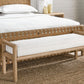 Dorsey Boucle Upholstered Wooden Bench in Granola and Ricotta