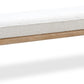 Dorsey Boucle Upholstered Wooden Bench in Granola and Ricotta