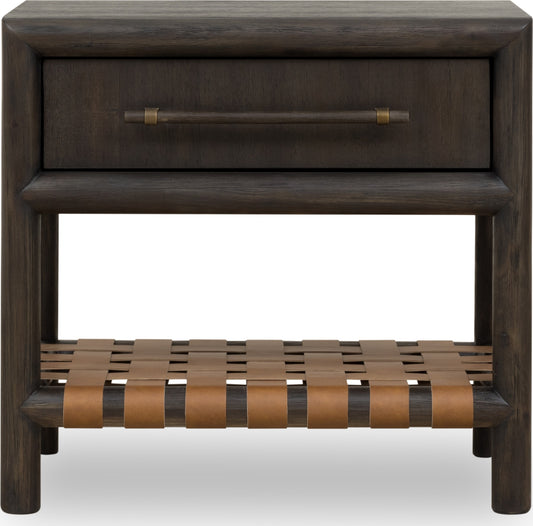 Dorsey One Drawer USB-charging Nightstand in Basalt Grey