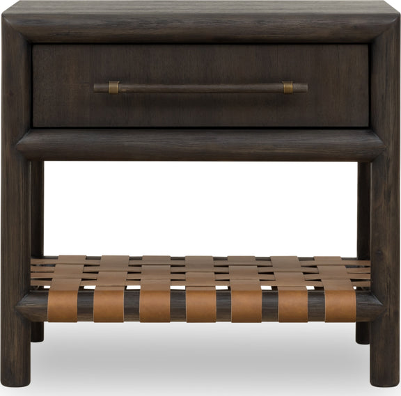 Dorsey One Drawer USB-charging Nightstand in Basalt Grey