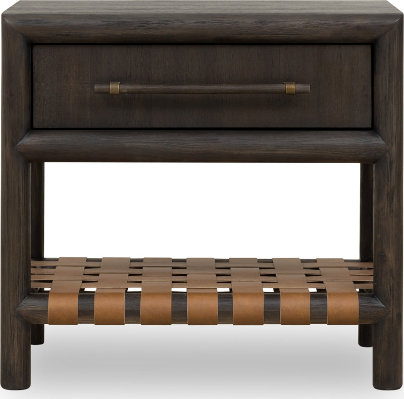 Dorsey One Drawer USB-charging Nightstand in Basalt Grey