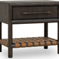 Dorsey One Drawer USB-charging Nightstand in Basalt Grey