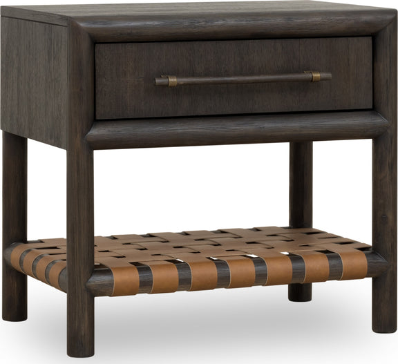 Dorsey One Drawer USB-charging Nightstand in Basalt Grey