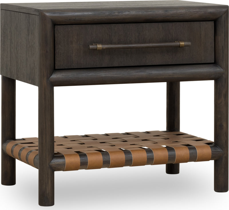 Dorsey One Drawer USB-charging Nightstand in Basalt Grey