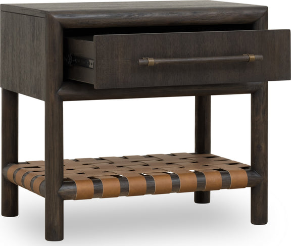 Dorsey One Drawer USB-charging Nightstand in Basalt Grey
