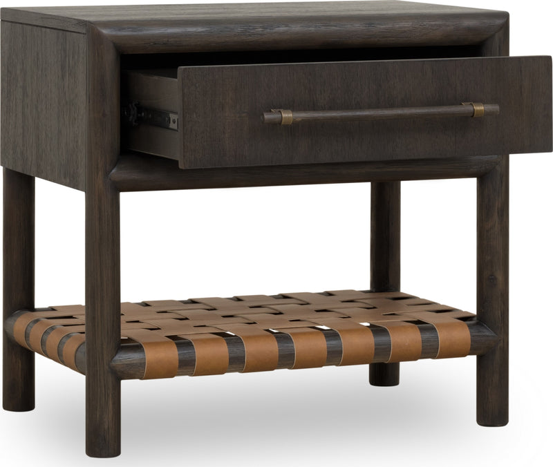 Dorsey One Drawer USB-charging Nightstand in Basalt Grey