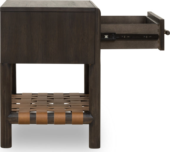 Dorsey One Drawer USB-charging Nightstand in Basalt Grey