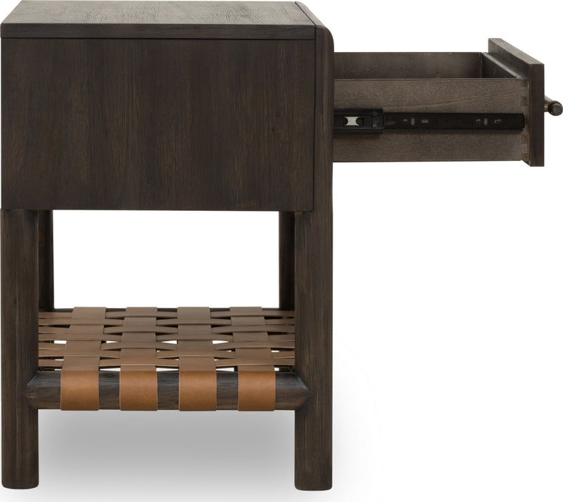 Dorsey One Drawer USB-charging Nightstand in Basalt Grey