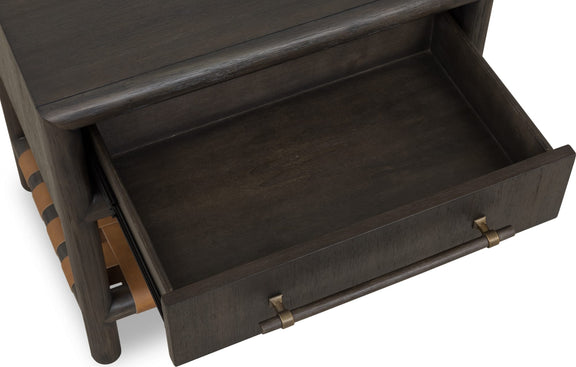 Dorsey One Drawer USB-charging Nightstand in Basalt Grey