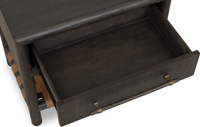 Dorsey One Drawer USB-charging Nightstand in Basalt Grey
