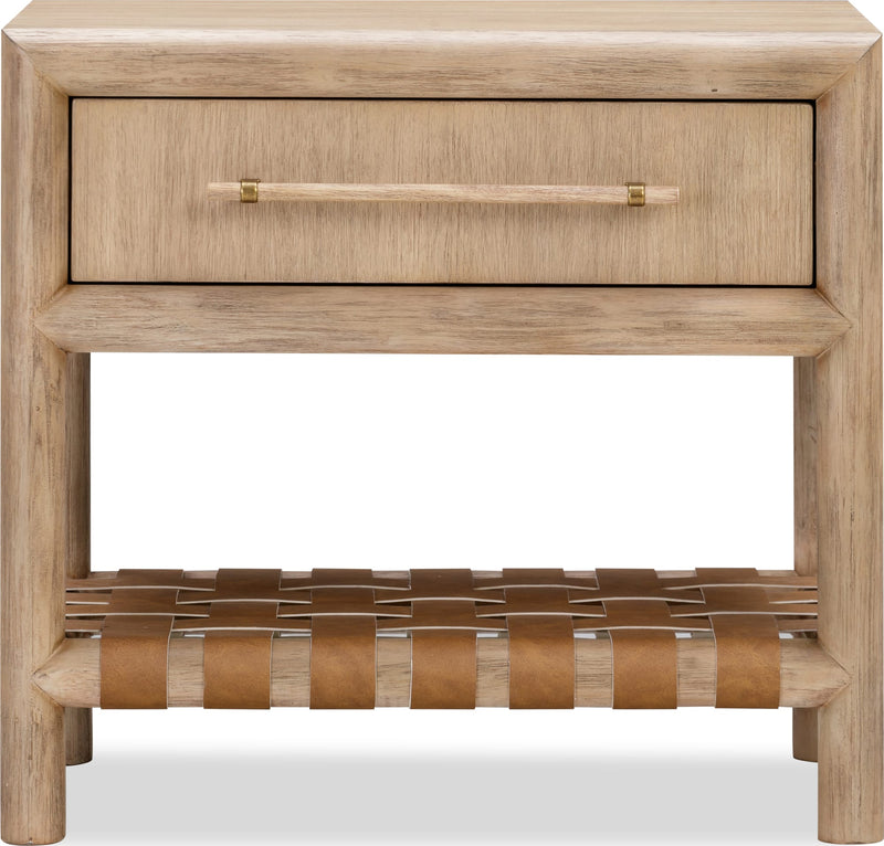 Dorsey One Drawer USB-charging Nightstand in Granola