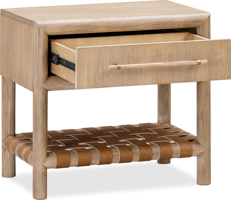 Dorsey One Drawer USB-charging Nightstand in Granola