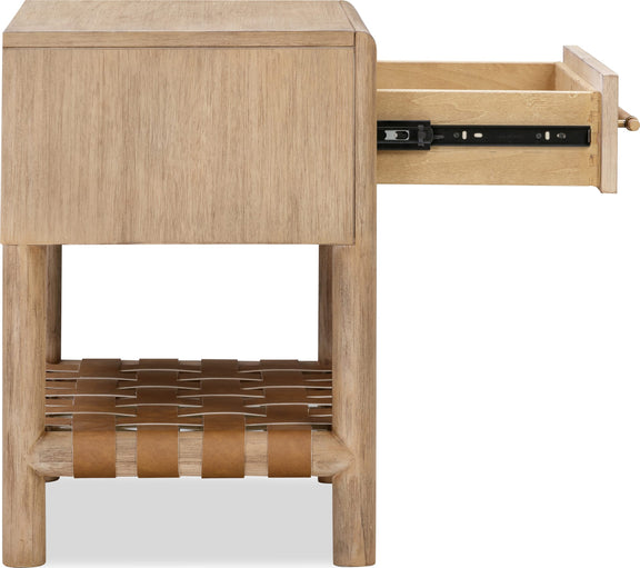 Dorsey One Drawer USB-charging Nightstand in Granola