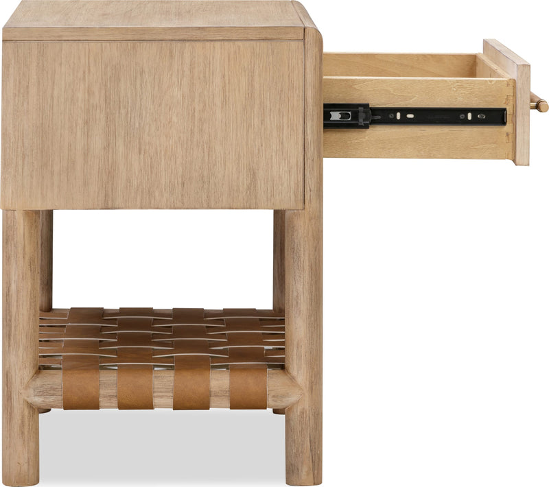 Dorsey One Drawer USB-charging Nightstand in Granola