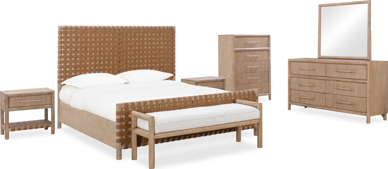 Dorsey One Drawer USB-charging Nightstand in Granola