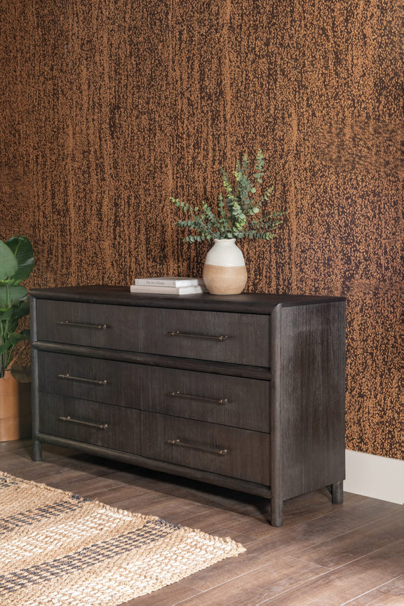 Dorsey Six Drawer Dresser in Basalt Grey