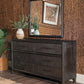 Dorsey Solid Wood and Glass Mirror in Basalt Grey