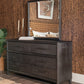 Dorsey Solid Wood and Glass Mirror in Basalt Grey