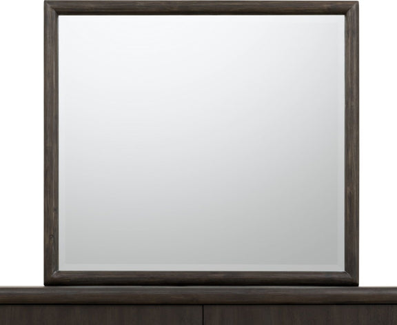 Dorsey Solid Wood and Glass Mirror in Basalt Grey