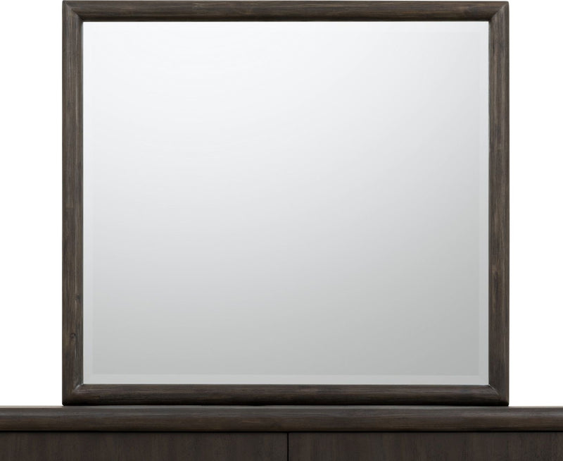 Dorsey Solid Wood and Glass Mirror in Basalt Grey