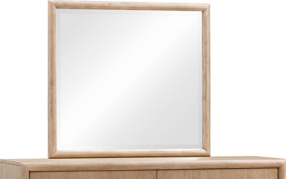 Dorsey Solid Wood and Glass Mirror in Granola