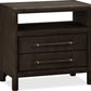 Dorsey Two Drawer USB-charging Nightstand in Basalt Grey