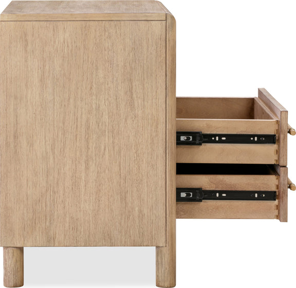 Dorsey Two Drawer USB-charging Nightstand in Granola