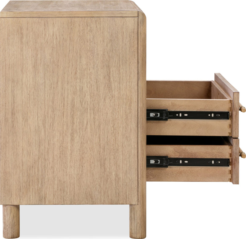 Dorsey Two Drawer USB-charging Nightstand in Granola