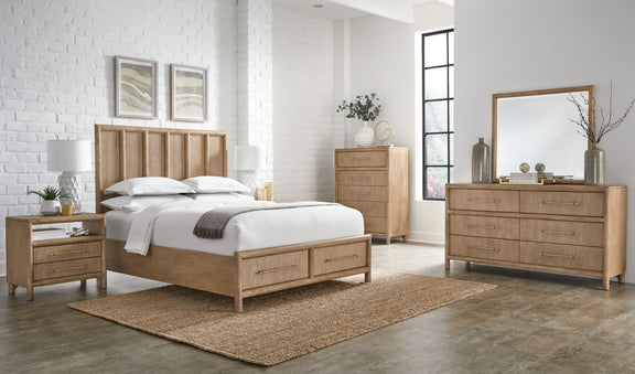 Dorsey Two Drawer USB-charging Nightstand in Granola