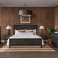 Dorsey California King-size Wooden Panel Bed in Basalt Grey