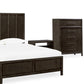 Dorsey California King-size Wooden Panel Bed in Basalt Grey
