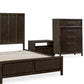 Dorsey King-size Wooden Panel Bed in Basalt Grey