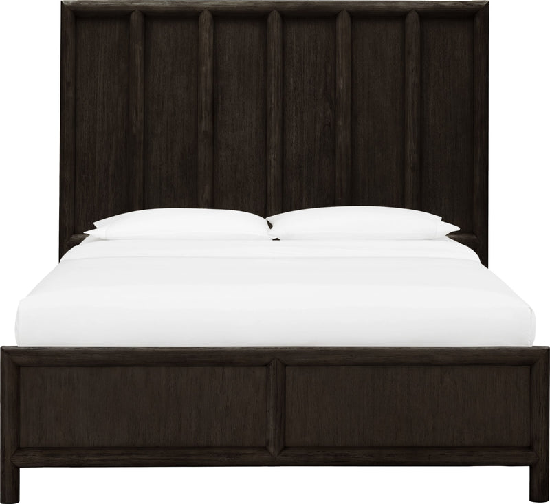 Dorsey Queen-size Wooden Panel Bed in Basalt Grey