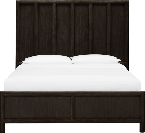 Dorsey King-size Wooden Panel Bed in Basalt Grey