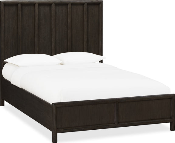 Dorsey King-size Wooden Panel Bed in Basalt Grey